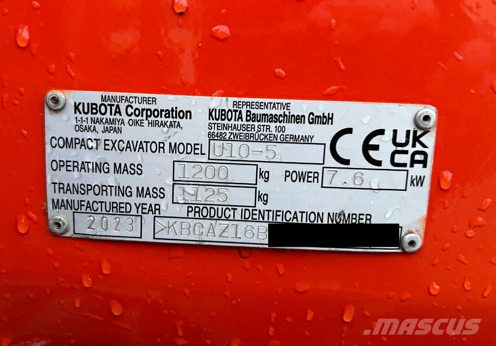 Kubota U 10-5 Minigravere <7t