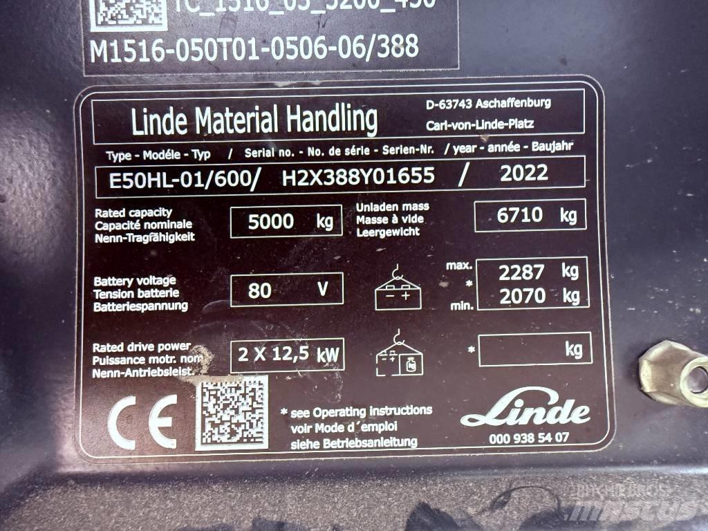 Linde E50/600HL/388 Elektriske trucker
