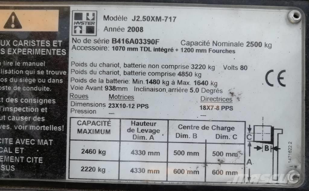 Hyster J 2.50 XM Elektriske trucker
