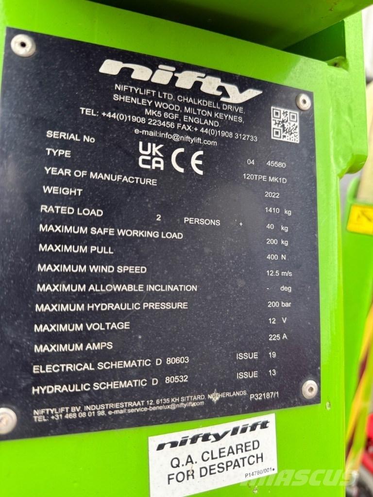 Niftylift 120TPE Tilhengerlifter