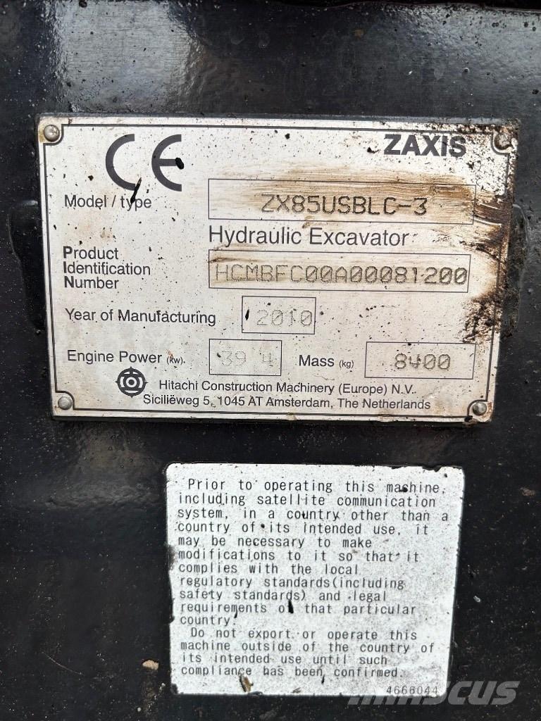 Hitachi Zaxis 85 USB Midigravere 7 - 12t