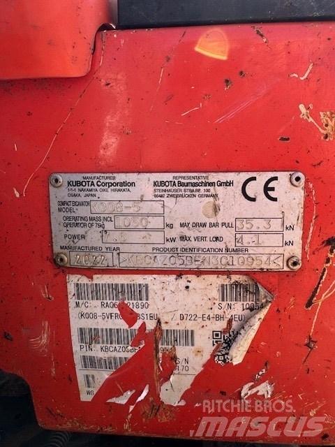 Kubota K 008-5 Minigravere <7t