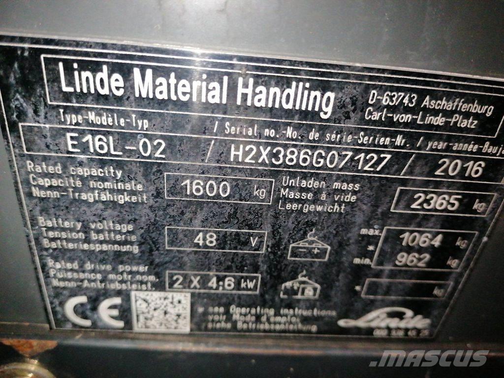 Linde E16L-02 Elektriske trucker