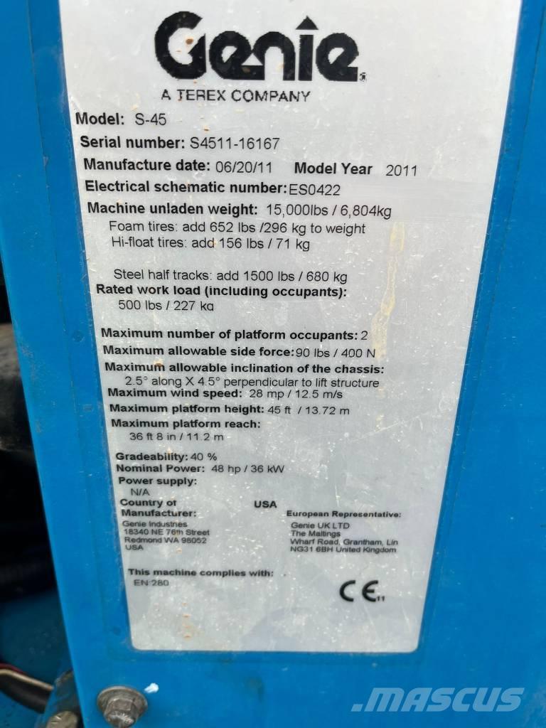 Genie S 45 Teleskop bomlifter