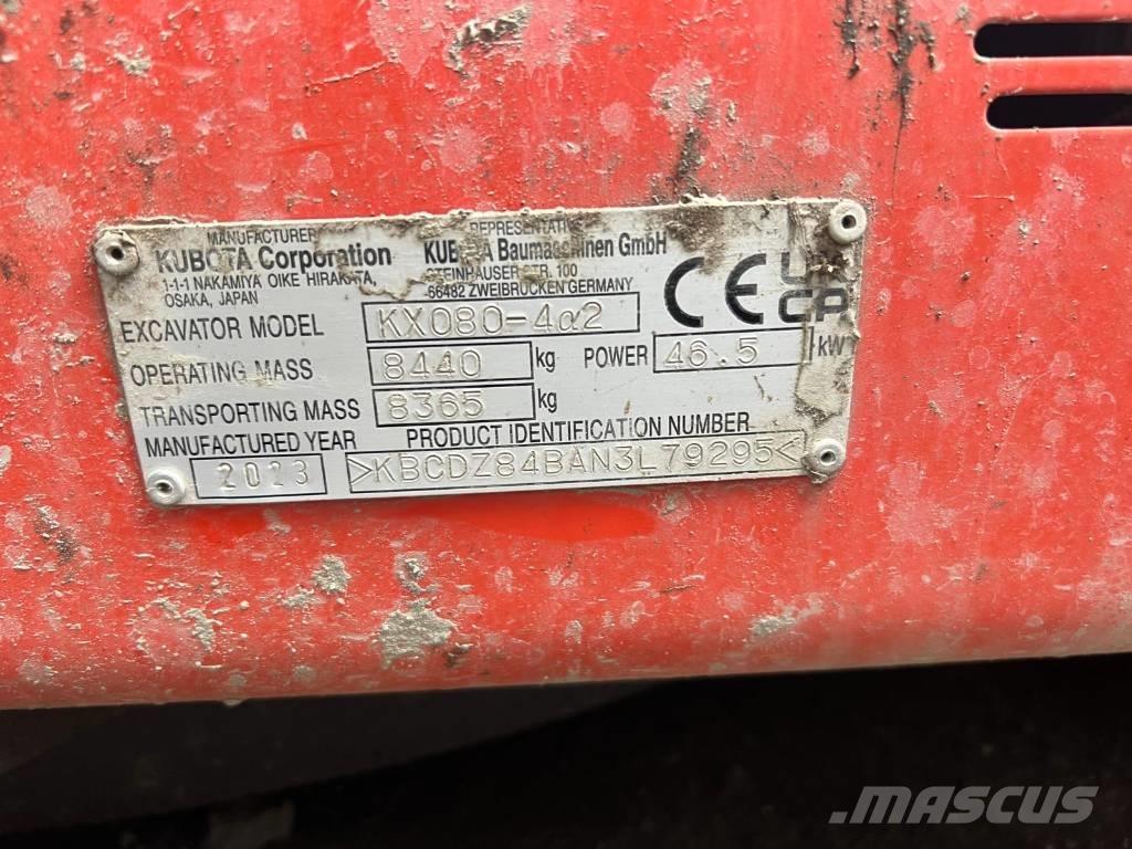 Kubota KX 080-4 A2 Minigravere <7t