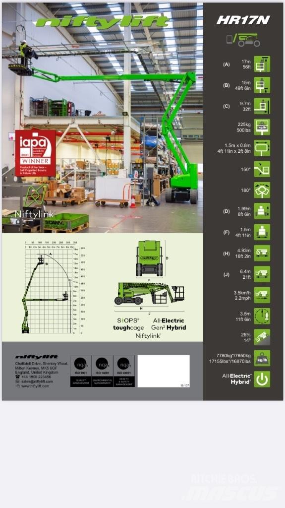 Niftylift HR 17NE Leddede bomlifter