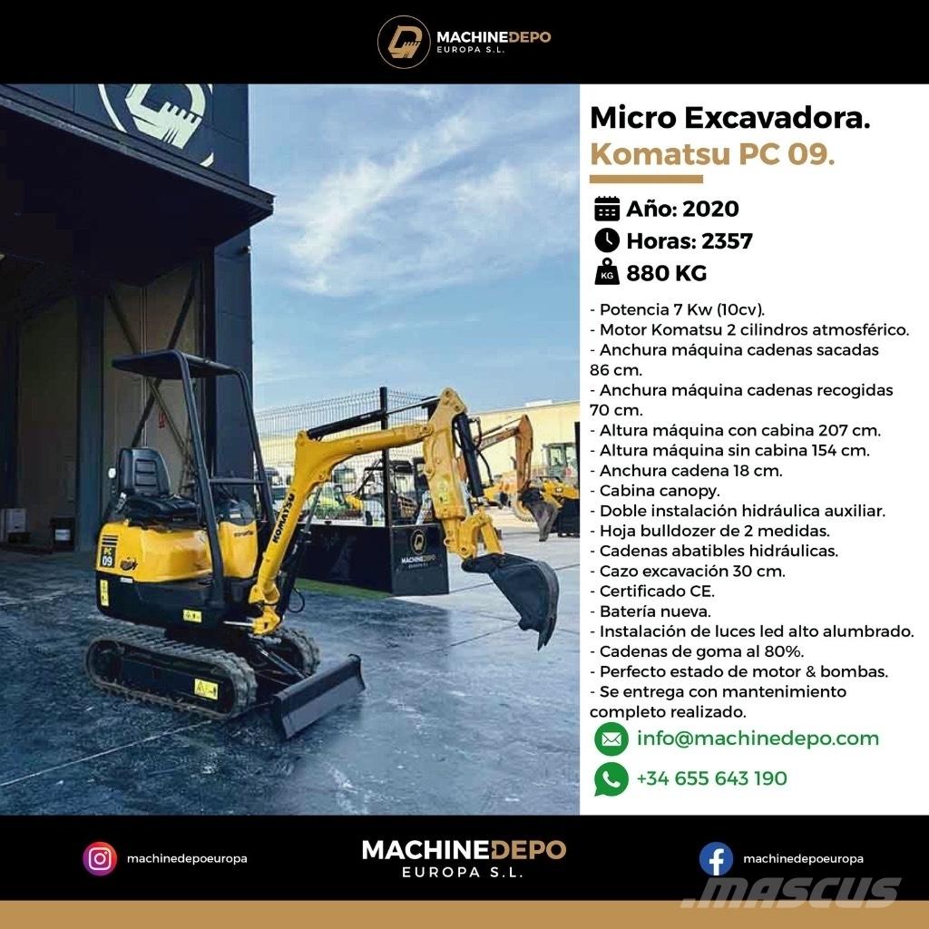 Komatsu PC 09-1 Minigravere <7t