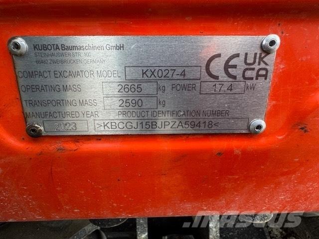 Kubota KX 027-4 Minigravere <7t