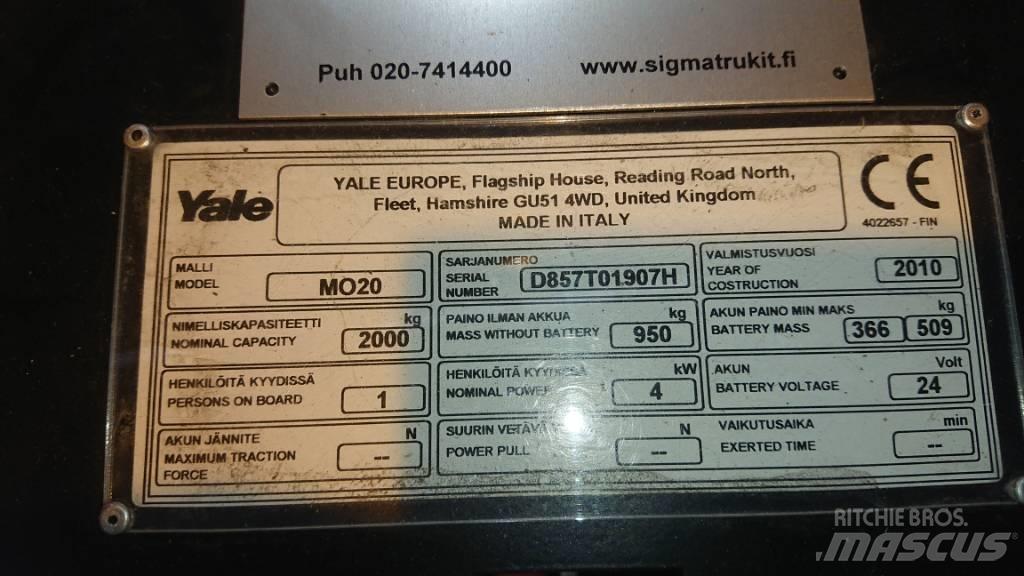 Yale MO20 Lavtløftende plukketruck