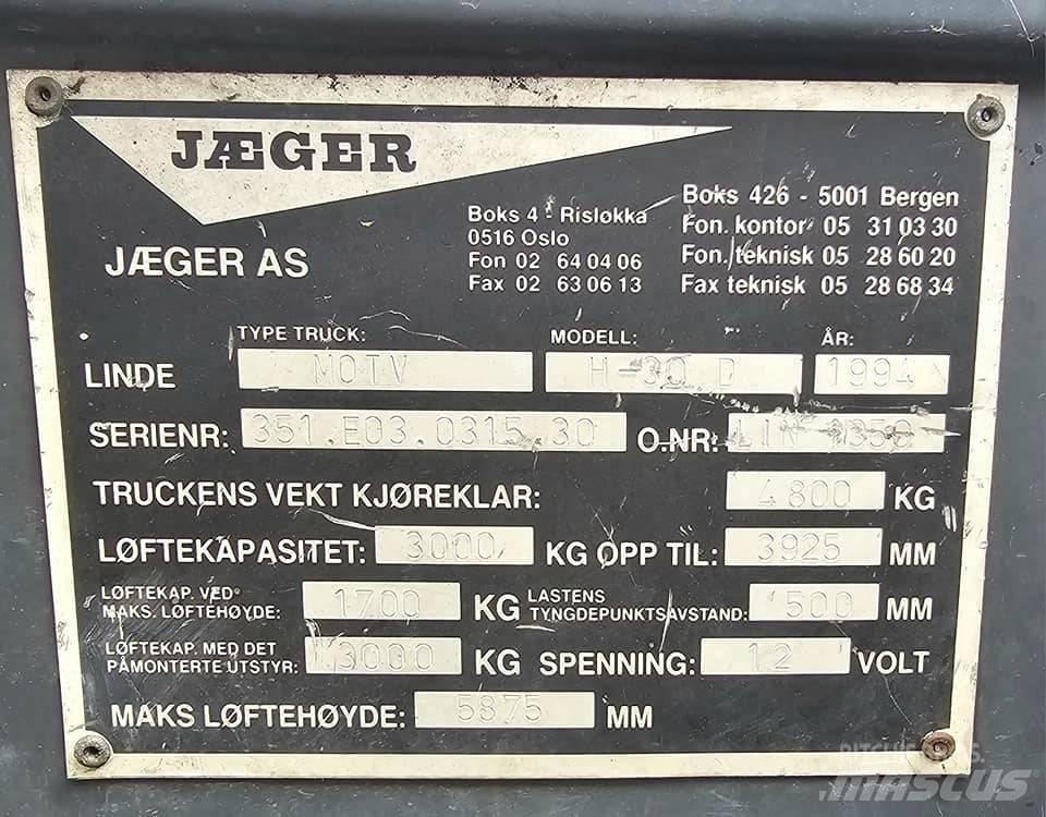 Linde H 30 D Diesel Trucker