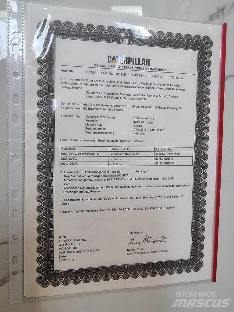 CAT 318D Gravemaskiner for avfallshåndtering