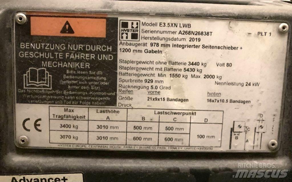 Hyster E 3.5 XN LWB Elektriske trucker