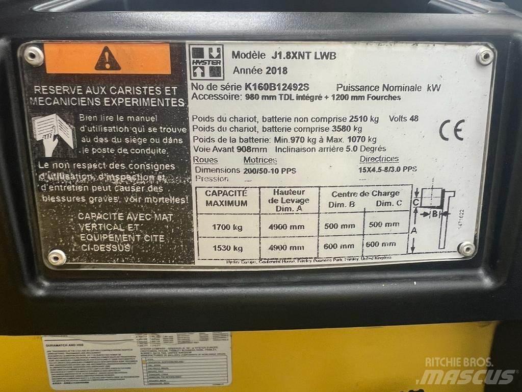 Hyster J 1.8 XNT Elektriske trucker