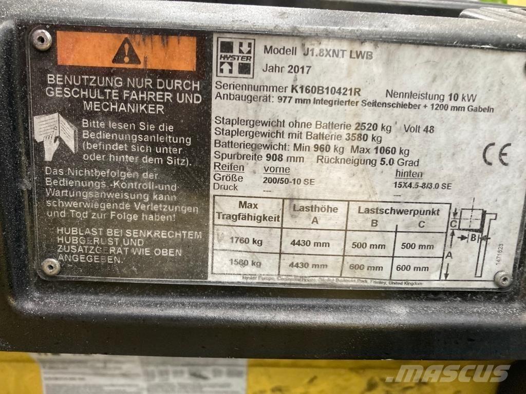 Hyster J 1.80 XNT Elektriske trucker
