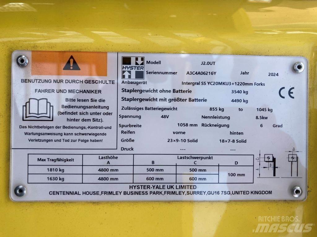 Hyster J 2.0 UT Elektriske trucker
