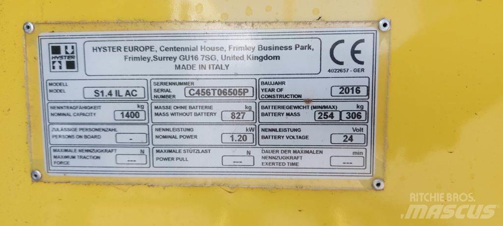 Hyster S 1.4 IL Ledestablere