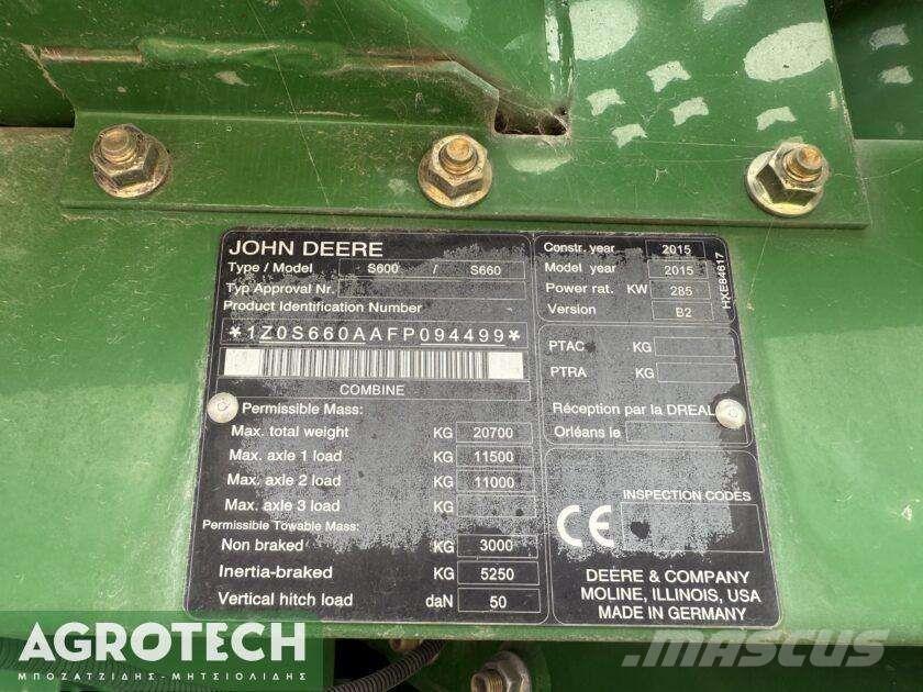John Deere S660i Traktorer