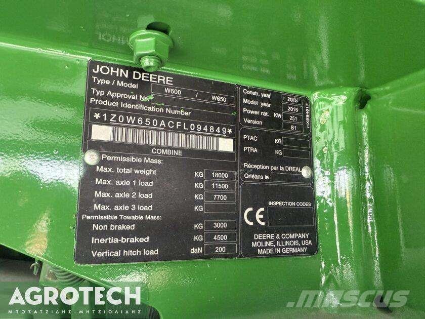 John Deere W650 Traktorer