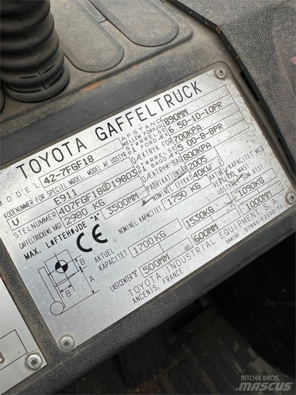 Toyota FG18 Propan trucker