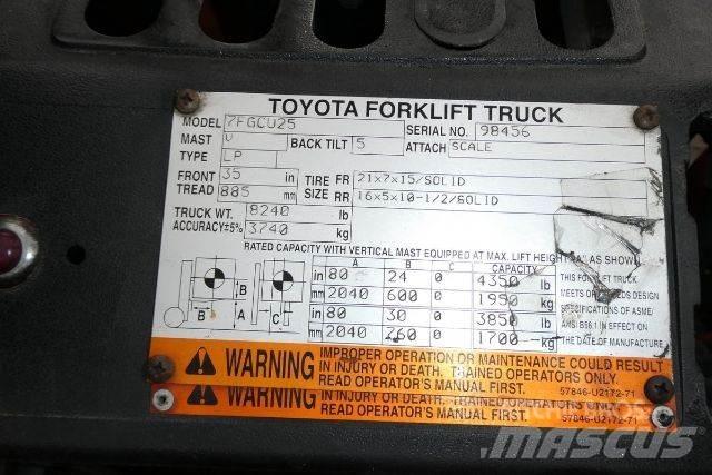 Toyota 7FGCU25 Gaffeltrucker - Annet