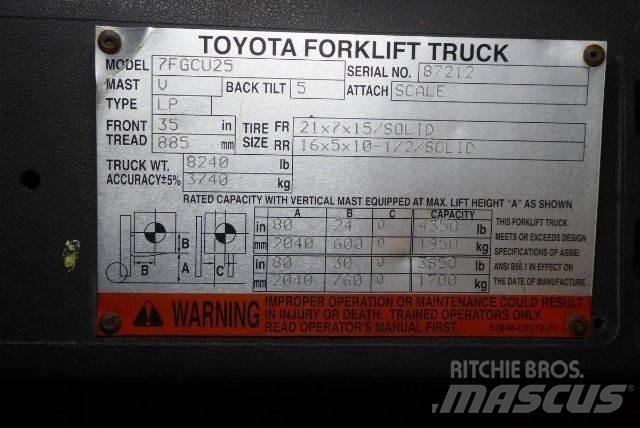 Toyota 7FGCU25 Gaffeltrucker - Annet