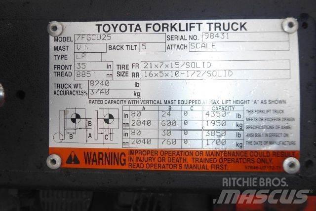 Toyota 7FGCU25 Gaffeltrucker - Annet