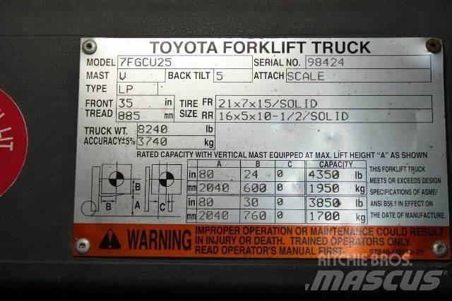 Toyota 7FGCU25 Gaffeltrucker - Annet