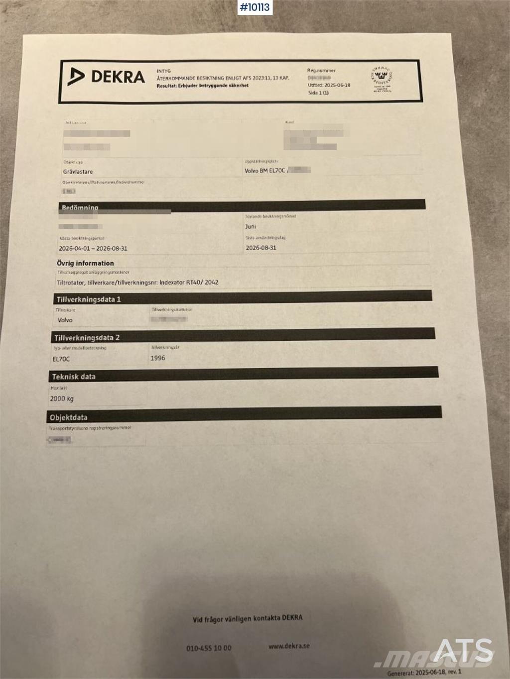 Volvo BM BM EL70C Traktorgravere