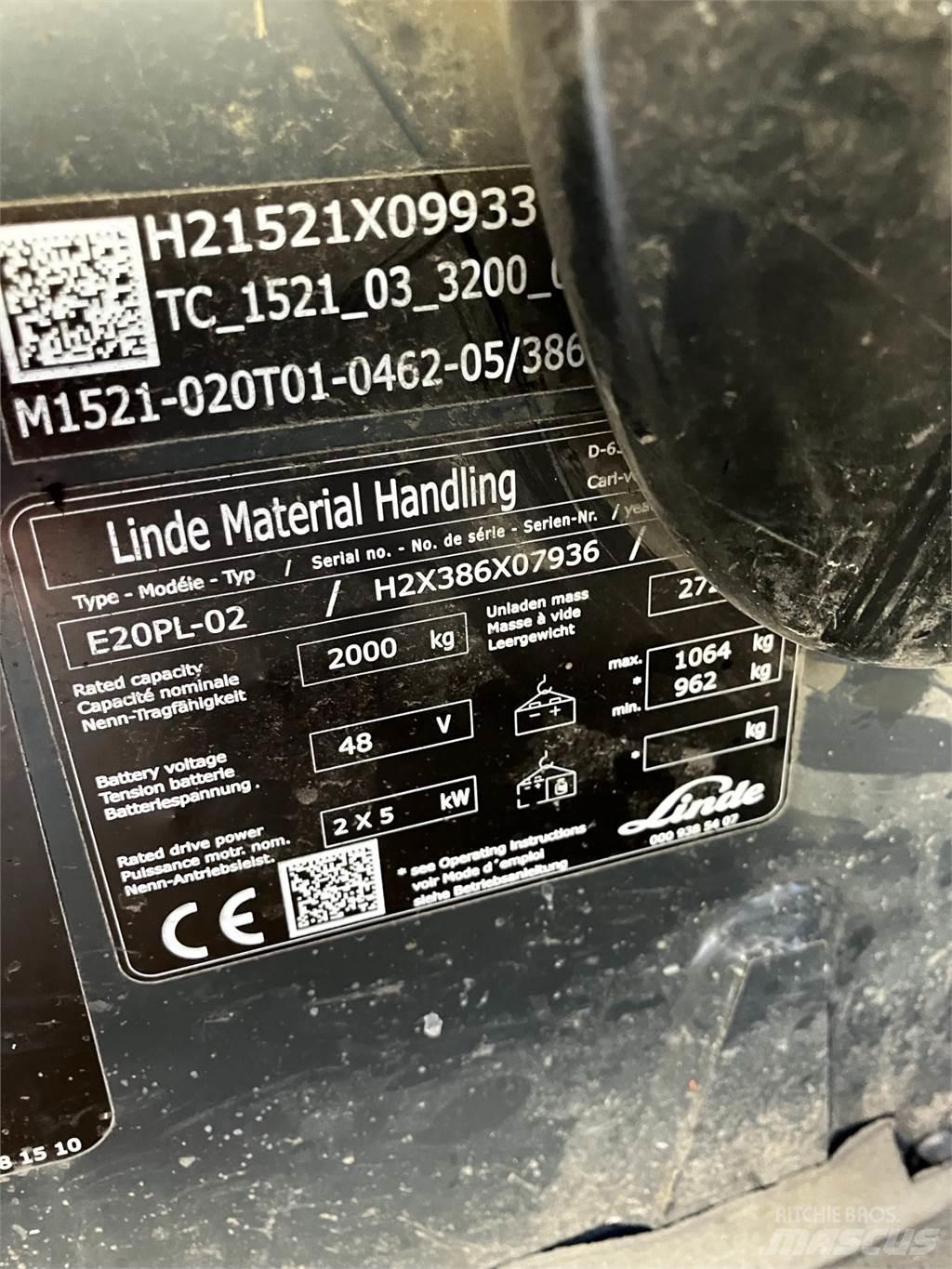 Linde E20PL Elektriske trucker