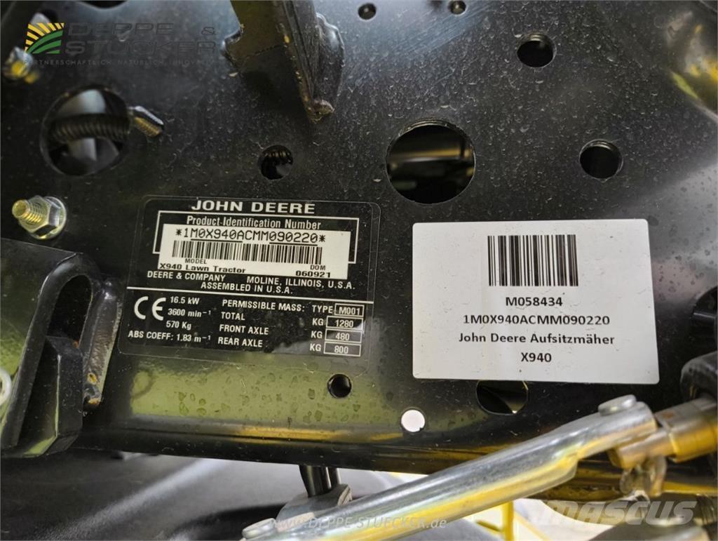 John Deere X940 Slåmaskiner