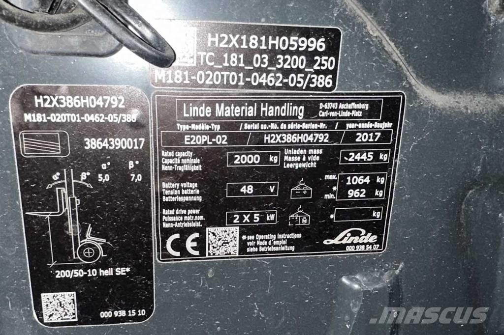 Linde E 20 PL Elektriske trucker