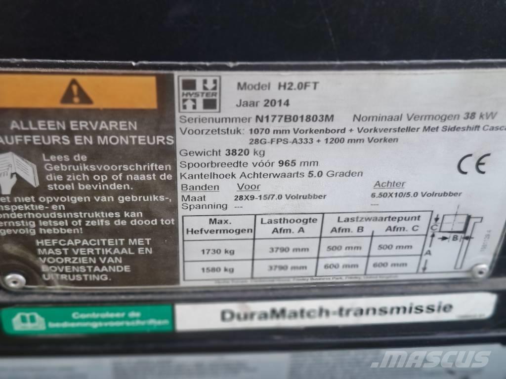 Hyster H 2.0 FT Propan trucker