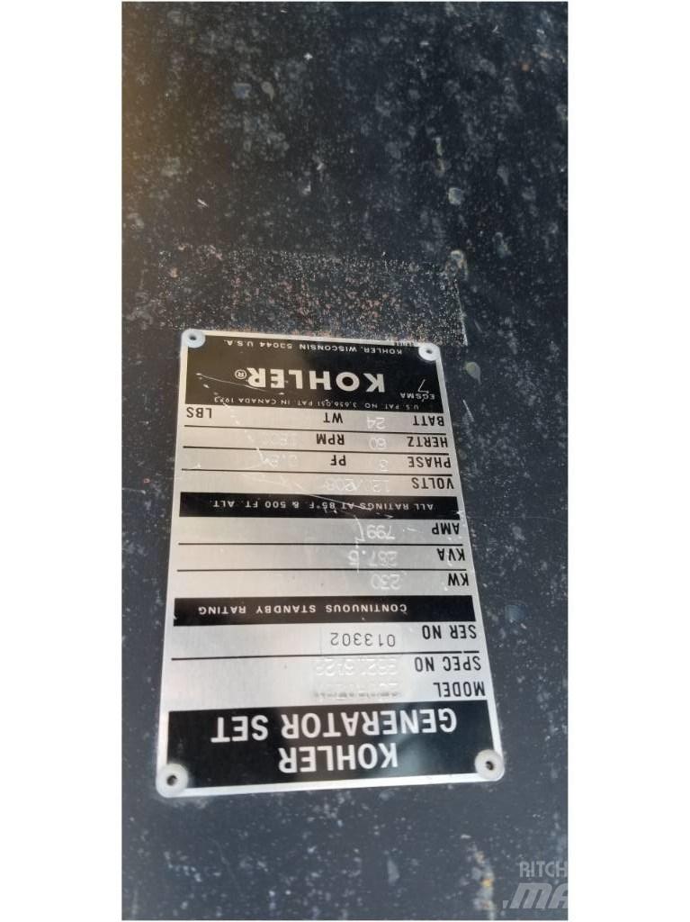 Kohler 230 KW Andre Generatorer