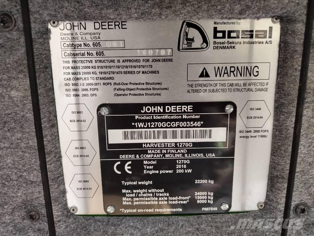 John Deere 1270G 6W Hogstmaskiner