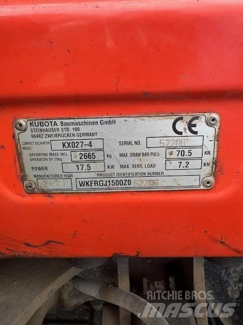 Kubota KX027-4 Minigravere <7t