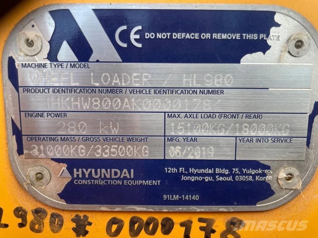 Hyundai HL 980 Hjullastere