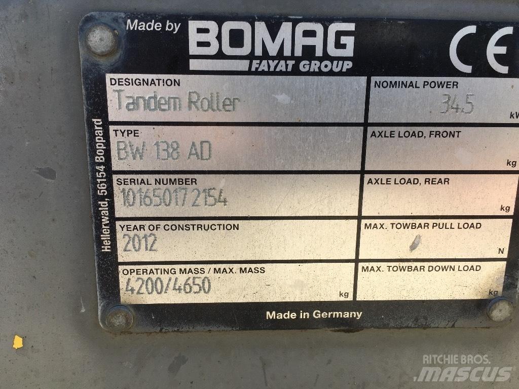 Bomag BW 138 AD Tandem Valser