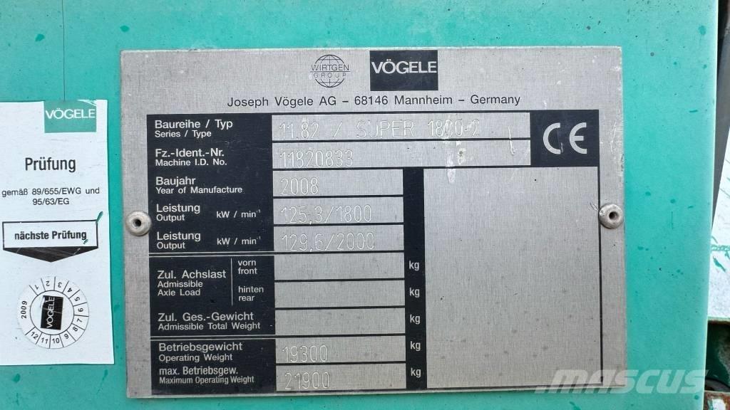 Vögele Super 1800-2 Asfaltutleggere