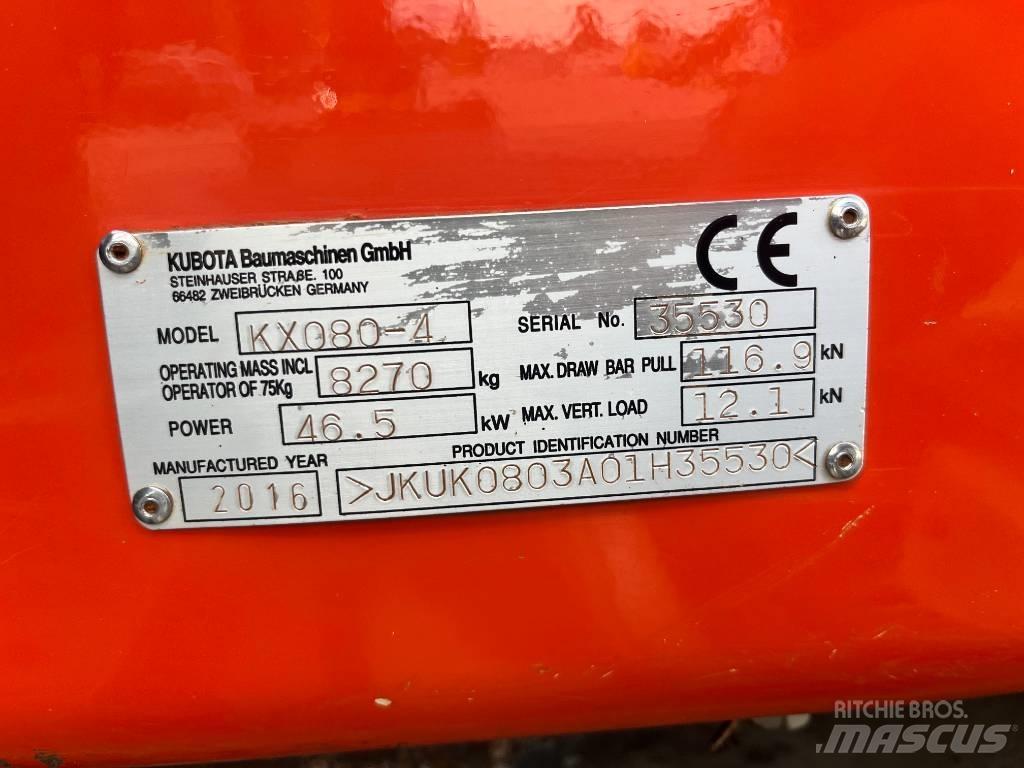 Kubota KX 080-4 Midigravere 7 - 12t