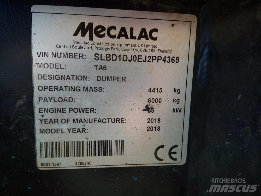 Mecalac TA6 dömper Rammestyrte Dumpere