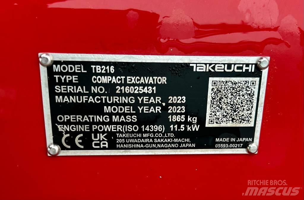 Takeuchi TB 216A V4 Minigravere <7t