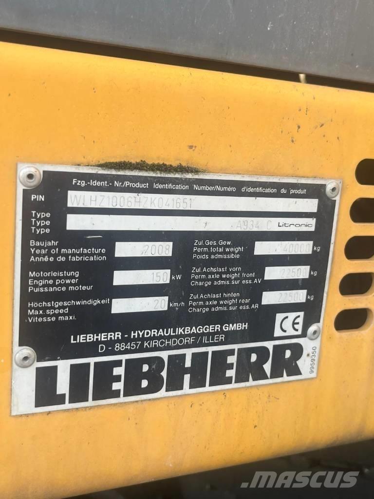 Liebherr A 934 C Gravemaskiner for avfallshåndtering