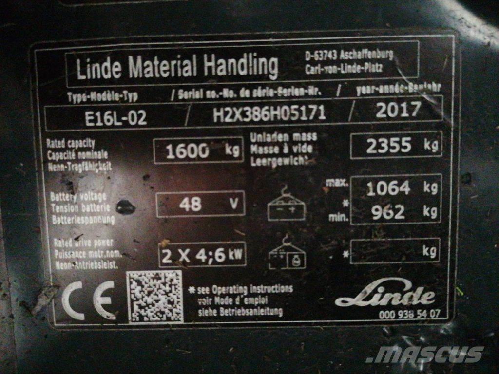Linde E16L-02 Elektriske trucker