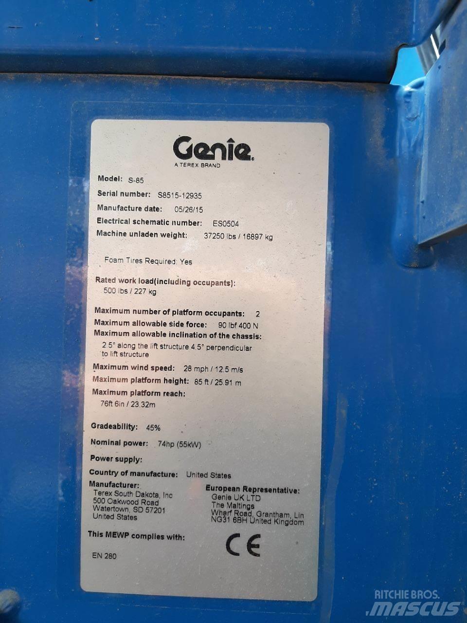 Genie S85 Teleskop bomlifter