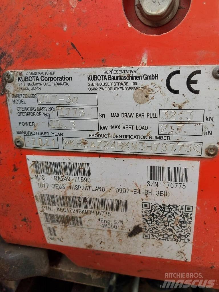 Kubota U 17-3N Minigravere <7t