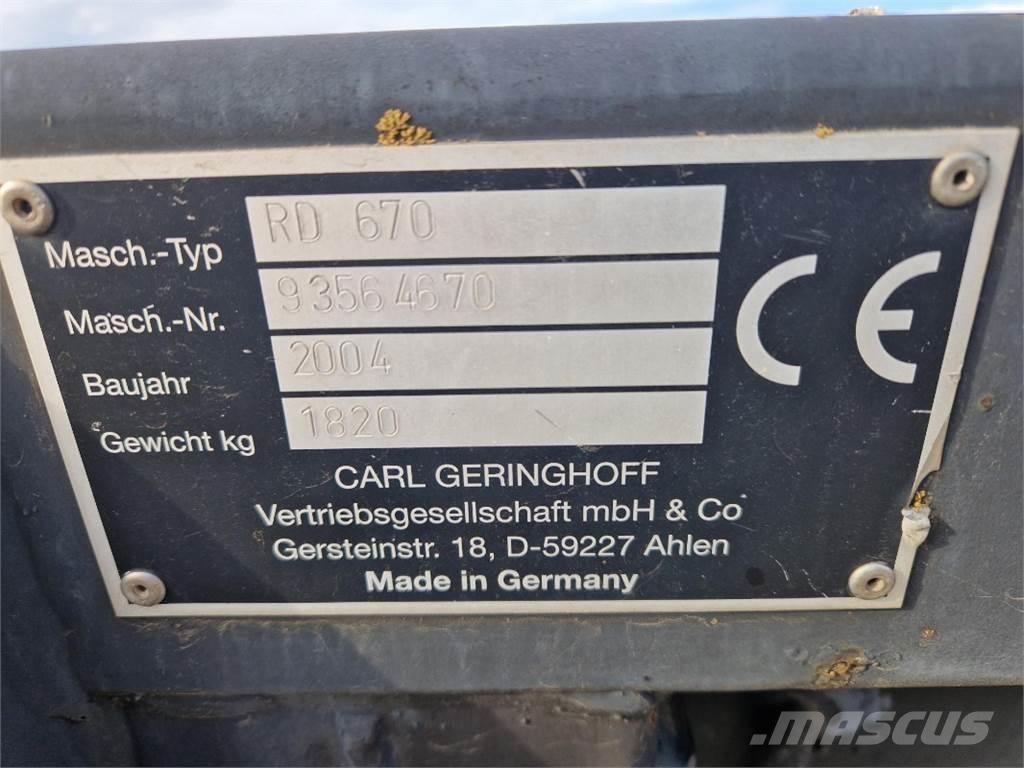 Geringhoff RD 670 Skurtresker tilbehør