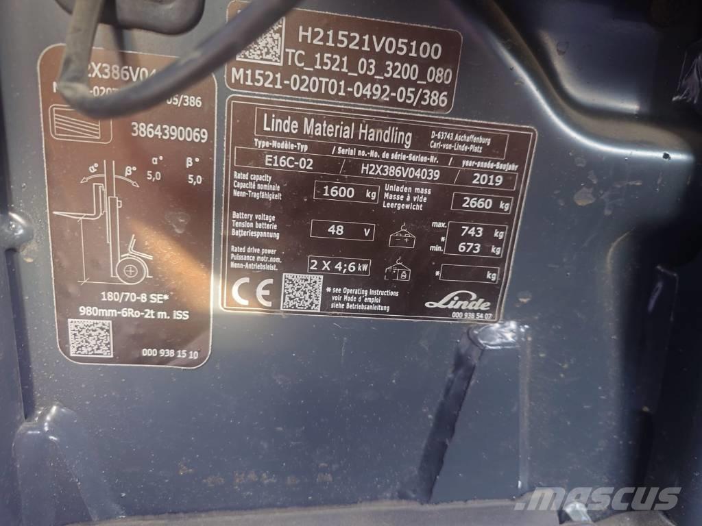 Linde E16C/386 Elektriske trucker