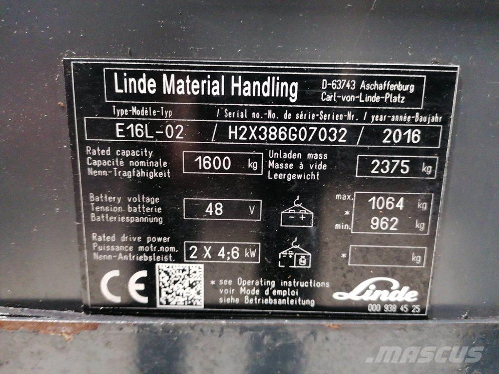 Linde E16L-02 Elektriske trucker