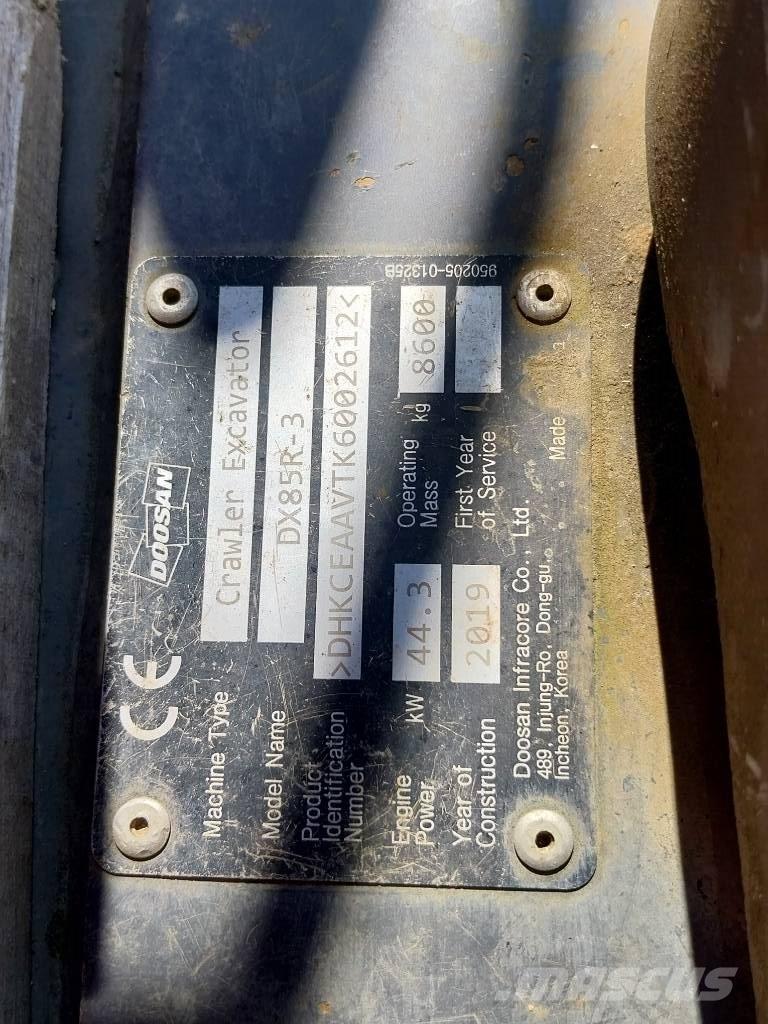 Doosan DX 85 R-3 Midigravere 7 - 12t