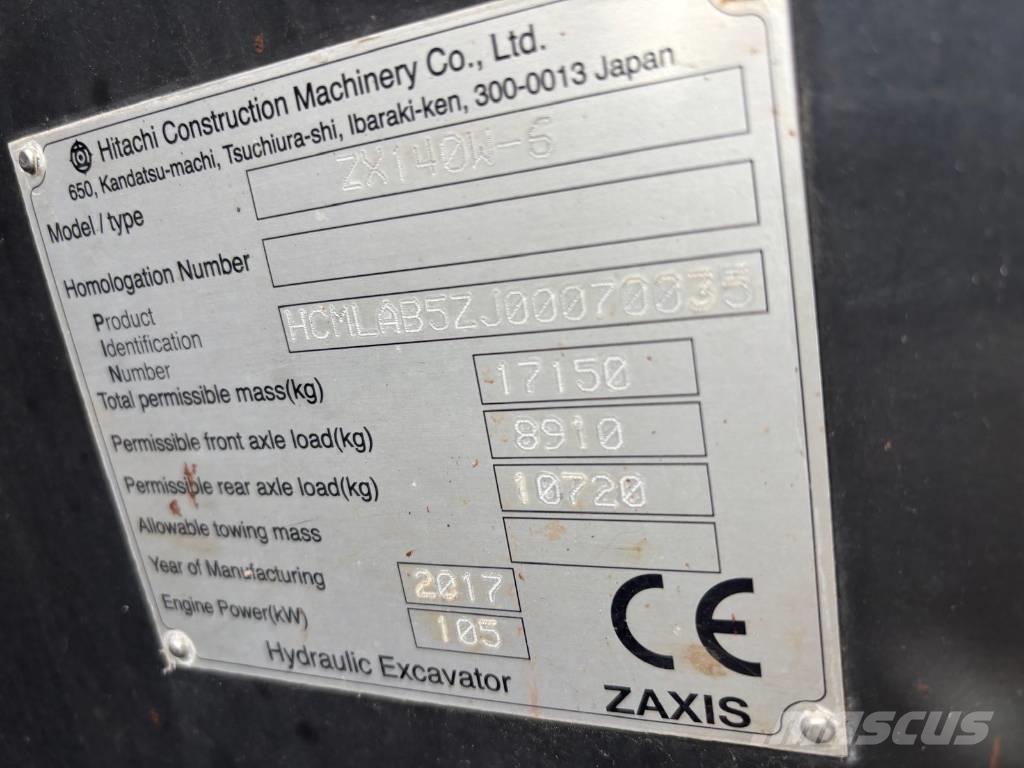 Hitachi ZX 140 W-6 Hjulgravere